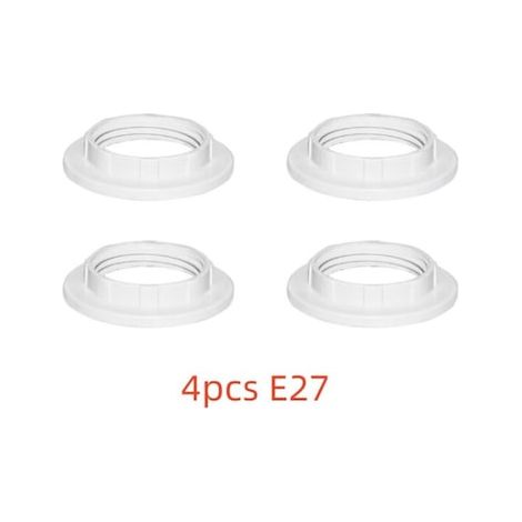 Lot de 4 bagues de réduction pour abat-jour E27, en plastique, 42 x 27 mm, blanches (1/3)