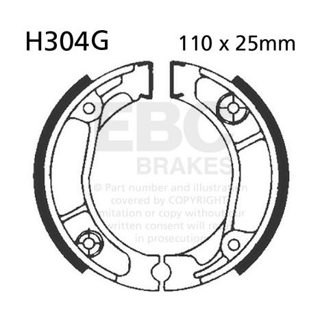 EBC H304G geschlitzte Bremsbacken (1 Satz)
