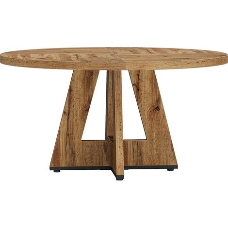 Mesa de comedor redonda 120 cm de madera natural HOMVRA (1/5)