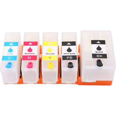 Cartouche d'encre pour imprimante jet d'encre 5 couleurs grande capacité, compatible avec les modèles 202XLBK, 202XLPBK, 202XLC et 202XLM. (1/5)