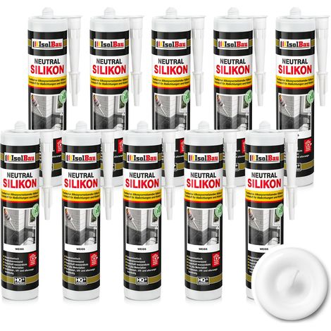 Neutralsilikon Naturstein Silikon Granit Marmor Sanitär Inn/Auß 10 x 300ml Weiss (1/5)
