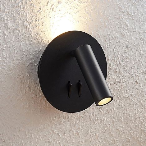 [NEUWERTIG] B-Ware Lucande Wandleuchte Magya LED Wandlampe Strahler dimmbar schwarz Ø14cm 600Lumen (1/2)