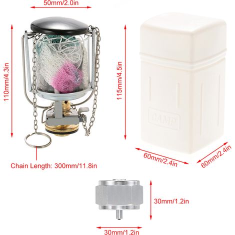 Mini lanterne au Propane, lampe à gaz à manteau unique, tente suspendue avec 2 manteaux pour voyage, randonnée, sac à dos (1/5)