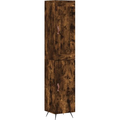 Maison Exclusive - Buffet haut Chêne fumé 34,5x34x180 cm Bois d'ingénierie (1/5)