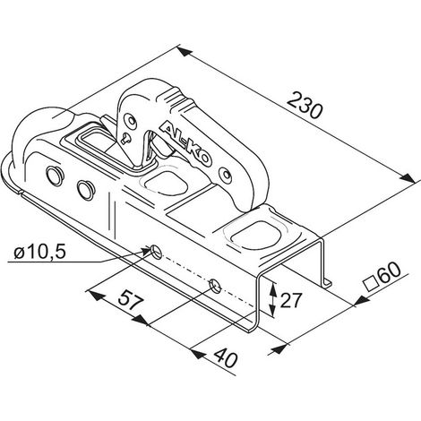 Alko Kugelkupplung AK7 Plus 60mm Vierkannt E Anhänger Zugmaul Anhängerkupplung