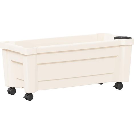 Maceta Calypso con Ruedas Blanco 79 x 35 x 33 cm PP vidaXL