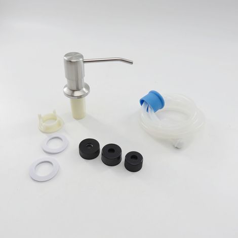Distributeur de savon pour évier de cuisine en acier inoxydable 304, ensemble de pompe et tube d'extension, finition brossée, pour lave-vaisselle.