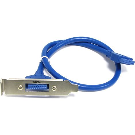 1 x adaptateur HS20 femelle-femelle USB 3.0, câble intégré 50 cm, profil bas, pour connexion directe sur connecteur BH20 carte mère (1/2)