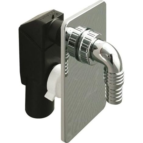 Schläfer 655855  Sifone Incasso per Lavatrice Ø 40mm in PP con Piastra Inox Cromata e Pipetta in Plastica, Sifone Universale per Lavastoviglie, Raccordo Portagomma con Attacco 19-53mm (1/5)