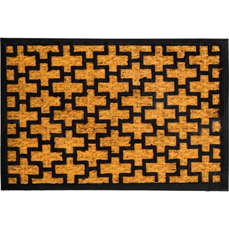 Zerbino in fibra di cocco e PVC, 60x40 cm, naturale e nero (1/5)