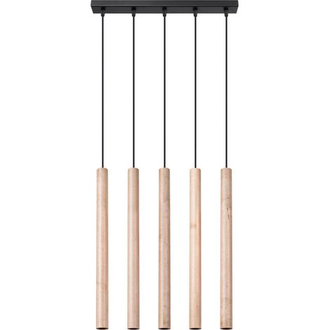 Pastelo 5L Holz-Pendelleuchte (1/5)