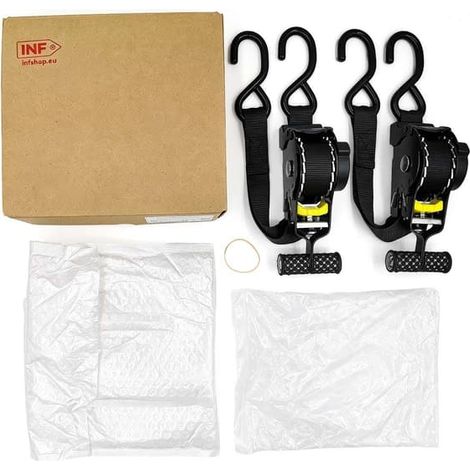 Lot de 2 sangles d'arrimage automatiques avec poignée en T - Électrophorèse noire, compatibles avec les remorques et les camions (1/5)