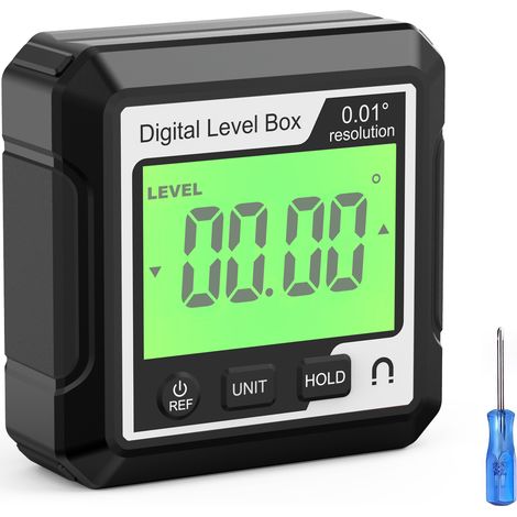 Livella digitale magnetica 4x90° - con righello e schermo LCD per lavorazione del legno e automotive (1/5)