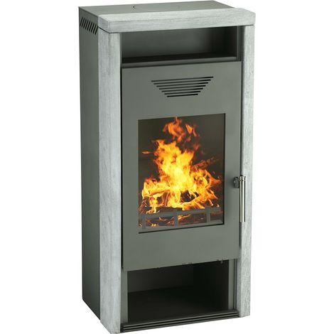 Kaminofentyp10180-Logi-W gussgr.Rahmen Serpentino 8kW