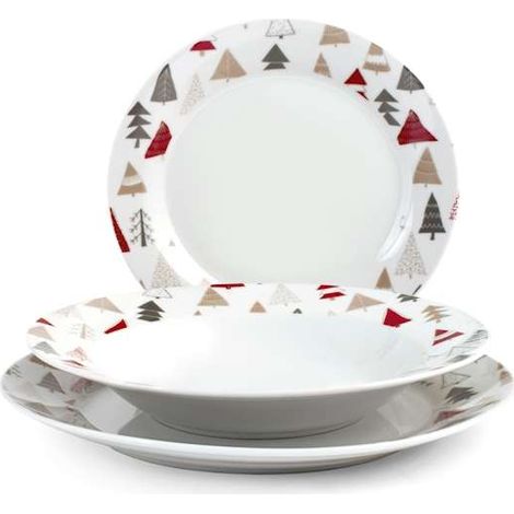 Servizio Piatti in Porcellana Winterly - Tavola Natalizia - 18 pz