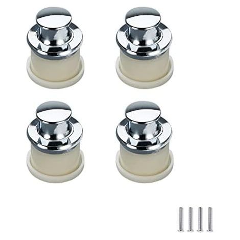4 pièces Bouton Poussoir Poignee de Placard Encastré Poignée Tatami Caché Poignées Bouton poussoir Invisibles Poignées de Tiroir Cuisine Bouton de porte trou unique (1/5)