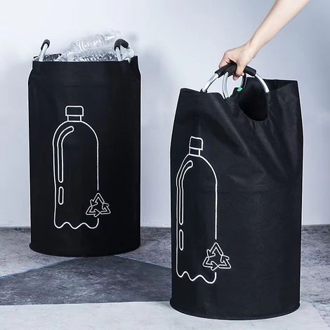 2 bacs de recyclage de 82 L, conteneur de tri pliable, poignées robustes en aluminium, panier à linge portable (1/5)