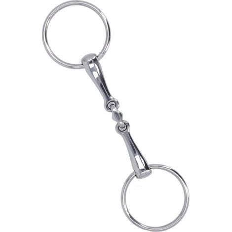 Mors de bride pour cheval en acier inoxydable flexible, articulé, résistant à l'usure et à la rouille, avec anneau en O, pour courses hippiques (1/5)