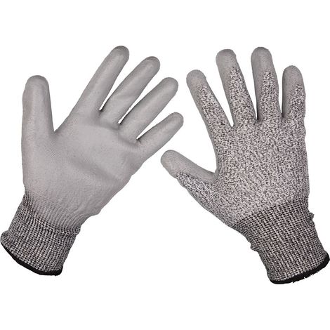 Sealey 9139L Worksafe® Anti-Cut PU Gloves (Cut Level C), Large - Pair