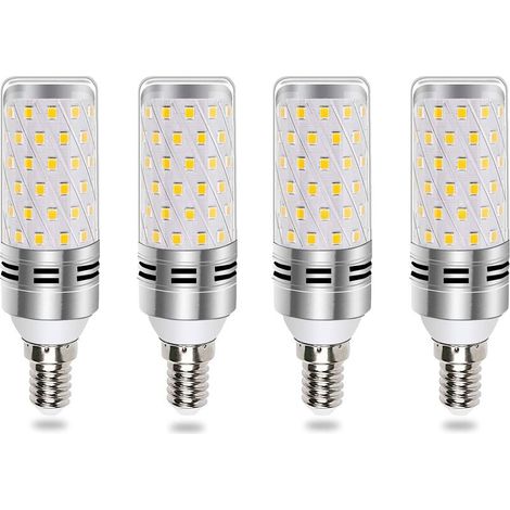 Ampoule E14 Mais LED 16W Blanc Froid 6000K, Équivalent Halogène E14 100W 120W, 1600LM, 360° Lumiere, AC 175-265V, Ampoule E14 Bougie LED pour Lustre/Applique/Lampe Chevet, non-dimmable, lot de 4
