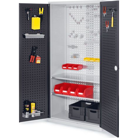 Kappes ®RasterPlan Werkzeugschrank 1950x1000m Modell 5 Tiefe 500mm Lochplattentüren anthrazitgrau