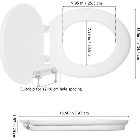Schaumstoff-Toilettensitz, gepolstert und weich, mit Deckel, weiß, Schaumstoffkissen, badezimmerfreundlich (1/5)