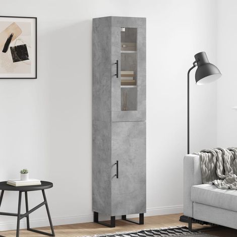 Highboard Betongrau 34,5x34x180 cm Holzwerkstoff