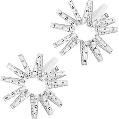 Lot de 2 mètres ruban souples à double échelle pour la couture et la perte de poids, mesures corporelles médicales, confection sur mesure, en vinyle. (1/4)