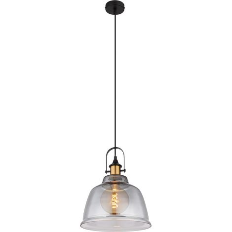 Globo - lampada a sospensione - Dorothea - nero - vetro - Ø 30cm
