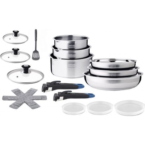 Batterie de cuisine 20 pièces Acier inoxydable 18/10 Haute gamme Arthur Martin AM2254 (1/5)