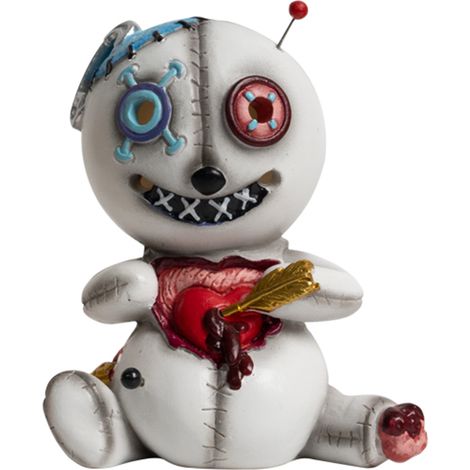 Konischer Räuchergefäß aus Harz, dekorative Voodoo-Puppenskulptur mit Augen und Rauchfunktion, 8 x 6 x 9 cm, weiß und braun (im Lieferumfang enthalten) (1/5)