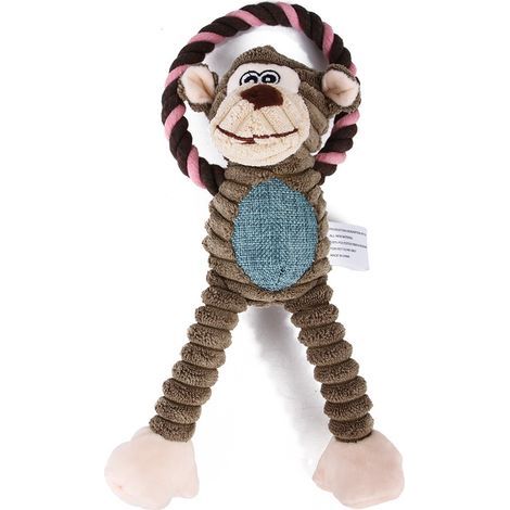 Adorables jouets pour chiens - Singe en peluche, animal sauvage