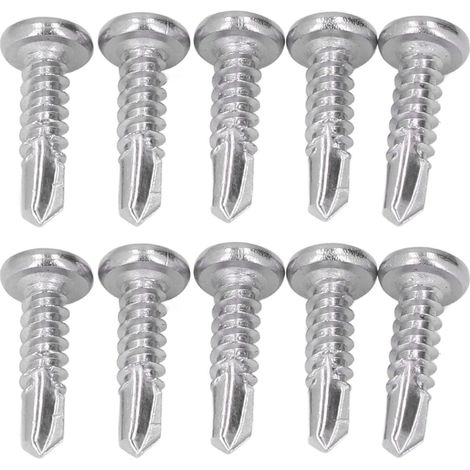 Vis à bois autoforeuse 410 acier inoxydable, tête fraisée ronde, lot de 200 pièces, M4,8 x 19 mm (1/5)
