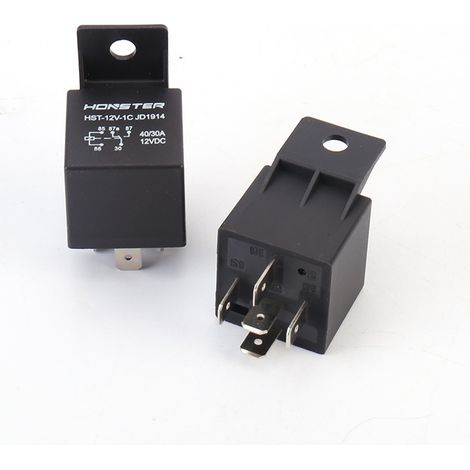 Relais automobile JD1914 12 V, 40 A, boîtier plastique 4/5 broches  relais automobile 24 V 12 V 5 broches (lot de 5), à bobine unique et à verrouillage  kit de relais combiné 12 V 5 broches à boîtier  (1/4)