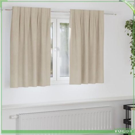 4107183 Rideaux occultants 2 pcs Crème 140 x 140 cm Velours (1/5)