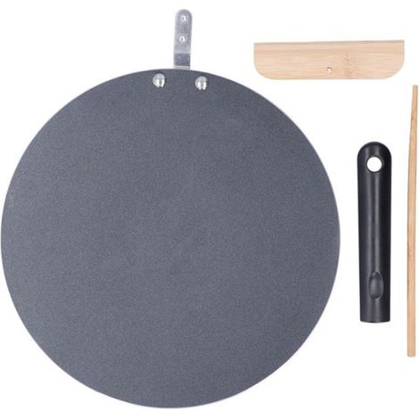 Poêle À Crêpes - 30 Cm - Revêtement Antiadhésif - Compatible Gaz Et Induction - Avec Spatule En Bois De Hêtre - 1 Pièce (1/5)