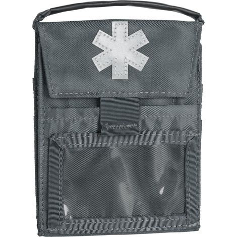 1 - Trousse De Premiers Secours - Pochette Médicale - Design Pliable Tri-Fold - Fenêtre D&39identification Et Sangles Élastiques - Pour Paramédicaux Et Secouristes - Gris - 15x11x1cm (1/3)