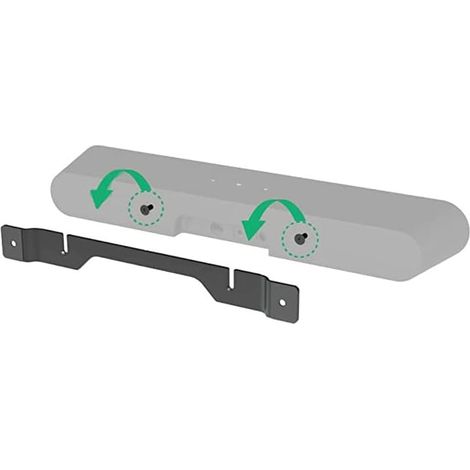 For Sonos Ray Holder Sonos Ray Wall Mount Stand Carbon Steel Metal Bracket Accessories With Integrated Cable Management, Smart Home Speaker Accessories Rack (Sonos Ray, Black, Ray-02) 1 Piece (1/5)