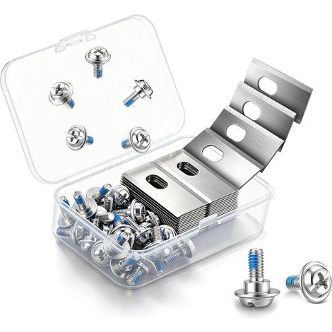 24 lames de rechange et 24 vis compatibles avec ViAX 250/500, compatibles avec MOVA 600/1000, LiDAX Ultra 800/1200/1600/1000 AWD/2000 AWD, NAVAX 3500/5000 AWD. Lames de rechange en acier