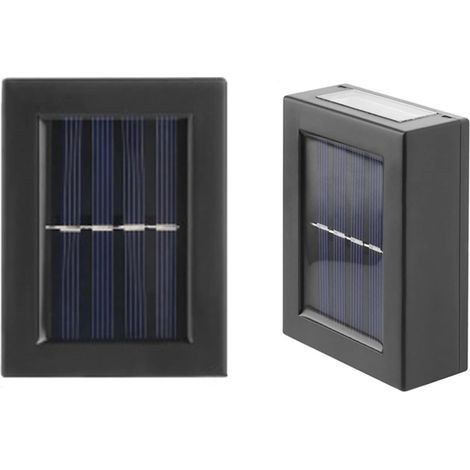 Lot de 2 Appliques Murales Solaires Up and Down - Économie D'énergie - Étanche - Anti-poussière - Avec LED Blanc Chaud - Pour Jardin, Patio, Garage, Allée (1/5)