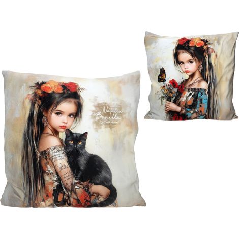 Carmani, almohada con relleno y cremallera 50x50cm - N. bonilla/Luna's Cat Tales (1/3)