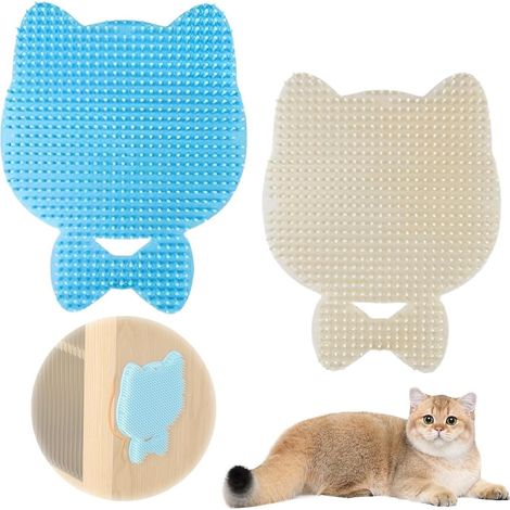Cat grooming brush, cat brush, beauty accessory for cats, cat comb, corner brush, silicone corner massage brush for cats, silicone cat grooming brush (blue)