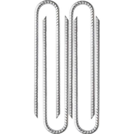 4 x 30 cm - Piquets d'armature en acier galvanisé - Piquets d'ancrage en U - Piquets d'ancrage pour tentes, tonnelles, châteaux, tentes, trampolines, filets de football, etc,,argen (1/5)