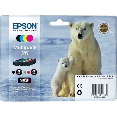 Epson Polar bear C13T26164010 cartouche d'encre 1 pièce(s) Original Noir, Cyan, Magenta, Jaune (1/5)
