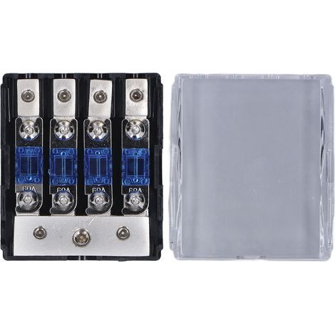 60A Bloc de Distribution 1 Entrée 4 Sorties Porte-Fusible Audio pour Voiture Camping-Car Système Solaire (1/5)