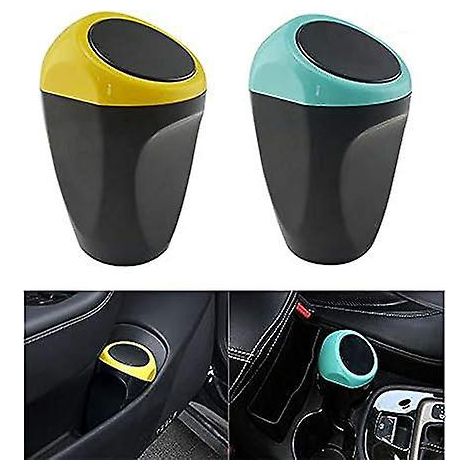 lot De 2 Mini-poubelles De Voiture Pour Ranger Les Dchets Dans La Voiture, La Maison Ou Au Bureau (jaune, Bleu) (1/5)