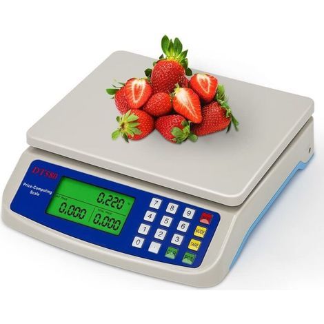 30kg/1g Digital Kitchen Scale with LCD Screen, Electronic Food Scale with Peeling Function for Home Cooking, Fruit Preparation, and Weighing (1/5)