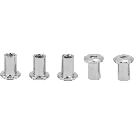 Écrous plats en nickel plaqué fer, écrous hexagonaux à tête ronde, manchon pour meubles (M615, 50 pièces) (1/5)
