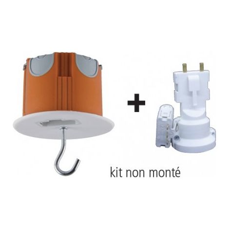 Kit point de centre DCL BBC Ø 68mm prof 55mm avec douille E27 et couvercle 84mm SIB P36859