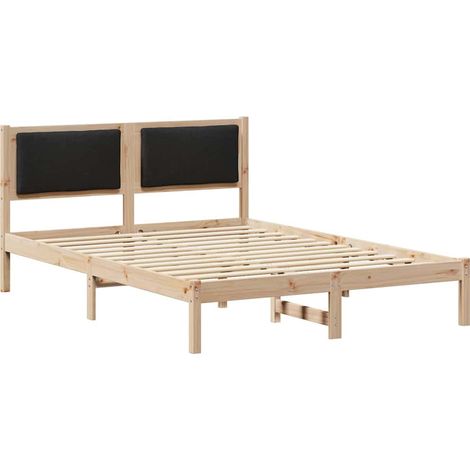 Maison Exclusive - Cadre de lit avec tête de lit Noir 160 x 200 cm Pin massif